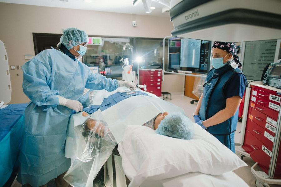 Medical professional talking to patient